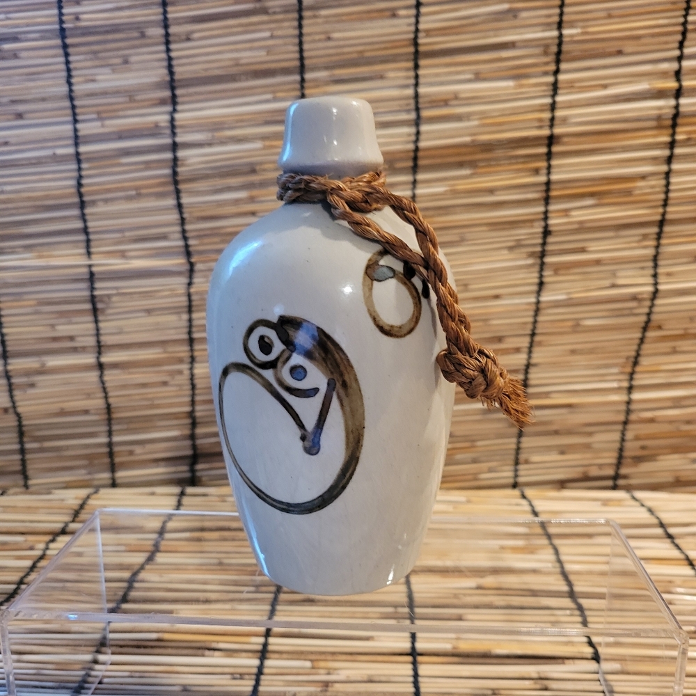 VINTAGE Japanese Stoneware Pottery w/ Braided Rope